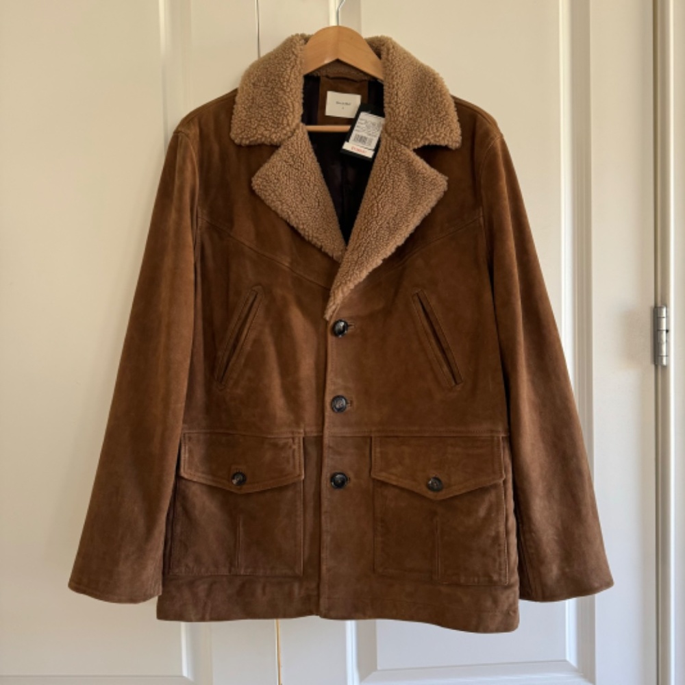 Billy Reid --NWT Bruce Genuine Shearling, Goat Suede Leather Jacket Size L